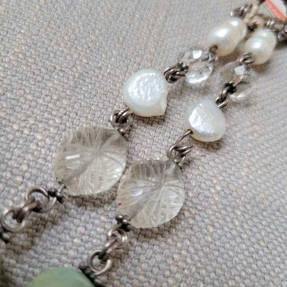 Rare STEPHEN DWECK 2002 Jade/Cat's Eye/Calcite/Pearls/Crystal Quartz/Sterling - Picture 7 of 15